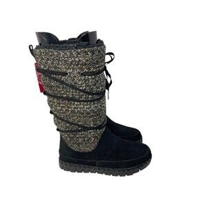 Muk Luks Flexi New York Women's Size 6 Black Suede Winter Snow Boots
